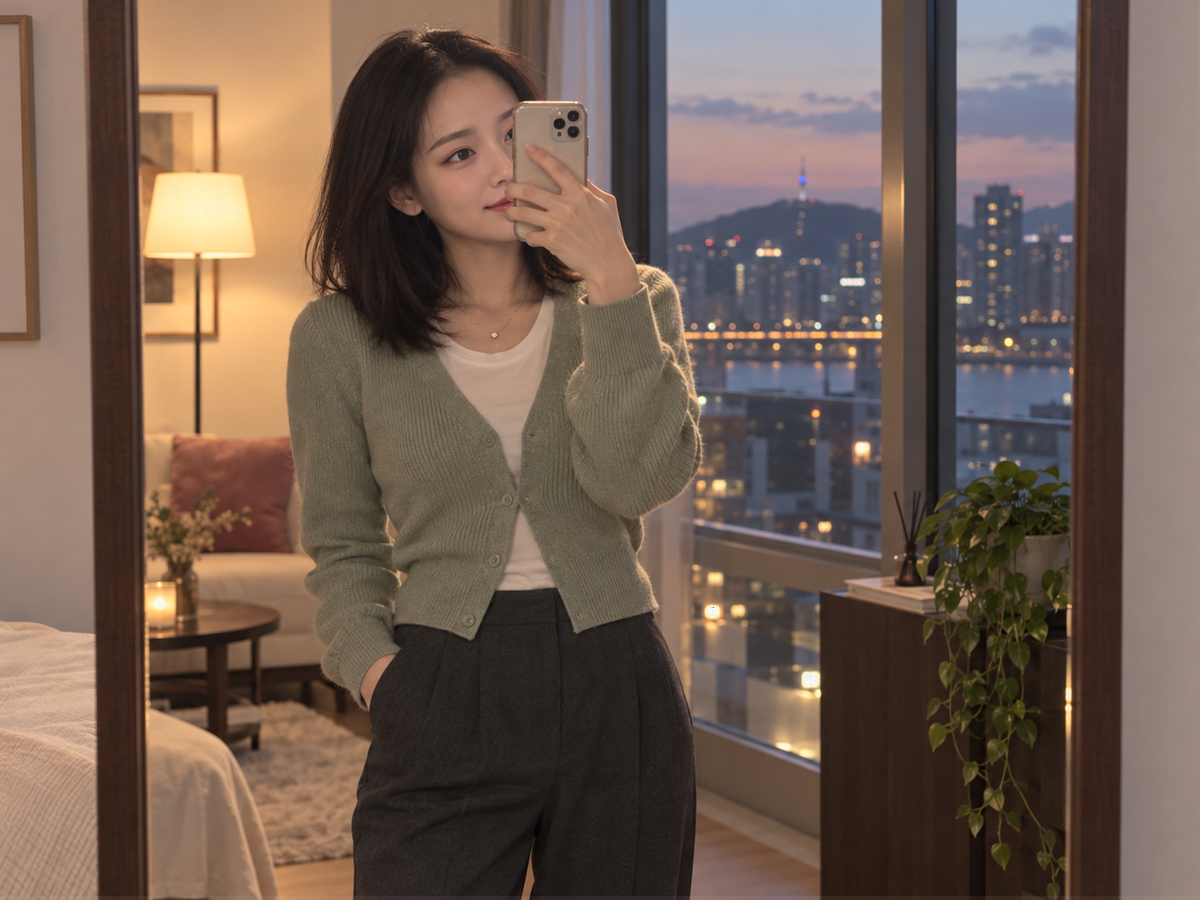 서울특별시 강서구 이동과 방문 일정을 안내하는 젊은 성인 한국 여성 관리사